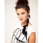 Black Feather Drop Headband