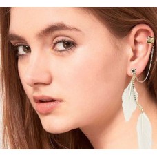 White Feather Ear Cuff