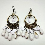 White Teardrop Dangle Earrings