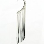 Silver Ombre Tassel Chain Ear Cuff