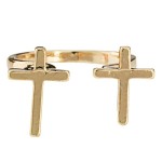 Open Band Double Cross Ring