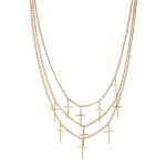 Multi Row Cross Necklace