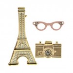 Multipack Eiffel Tower Camera Brooch Multipack Eiffel Tower Camera Brooch
