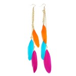 Colorful Feather Drop Earrings