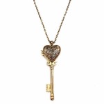 Key of Heart Locket Necklace