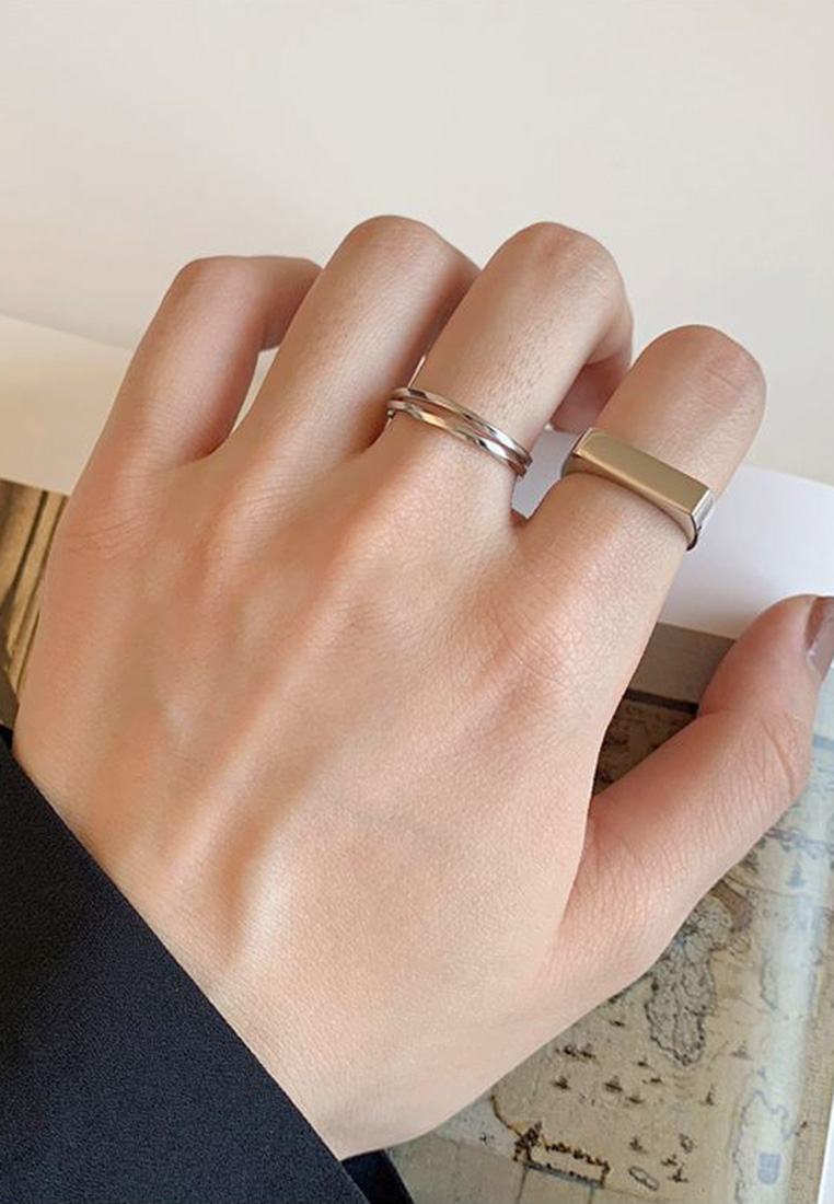 plain silver rings ladies