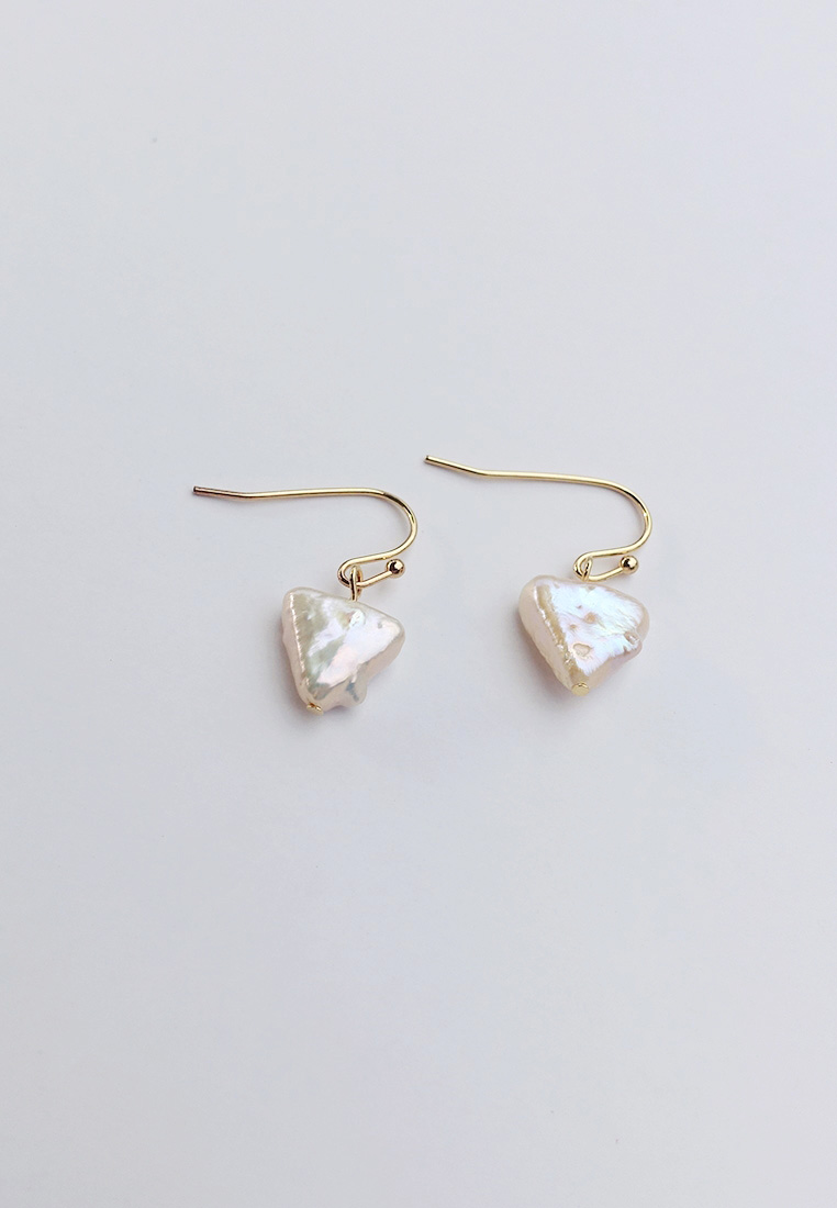 triangle pearl earrings