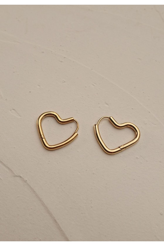 Open Heart Hoop Earrings