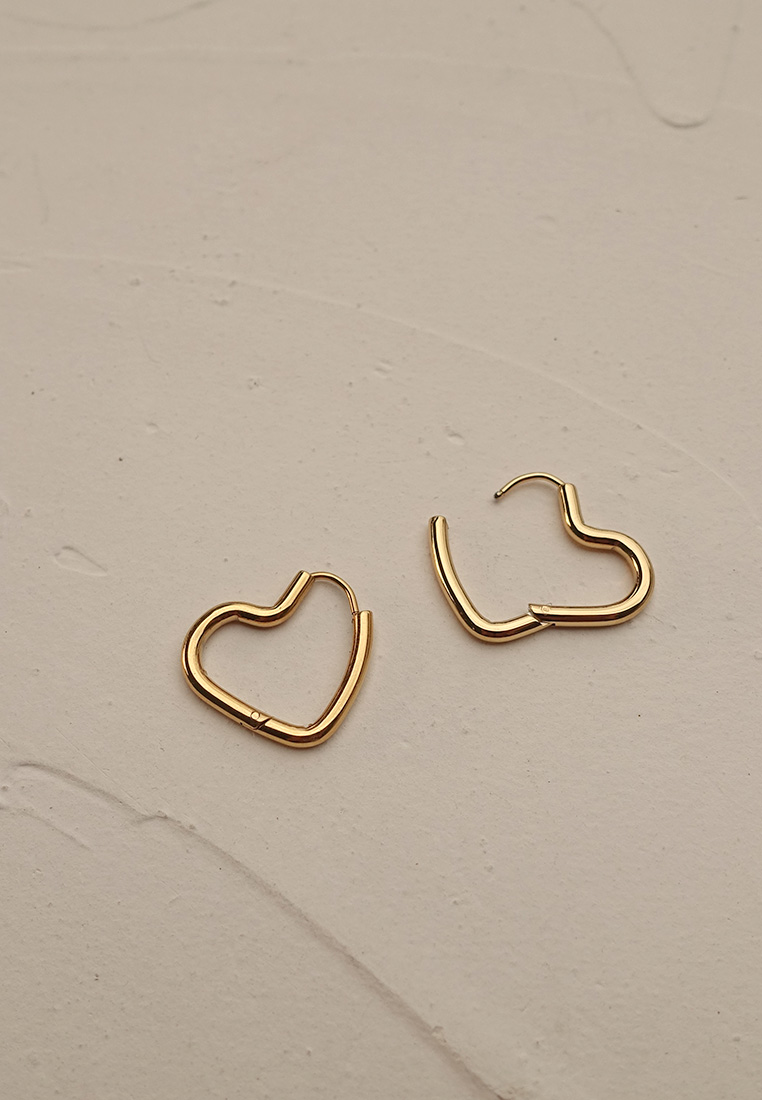 Open Heart Hoop Earrings