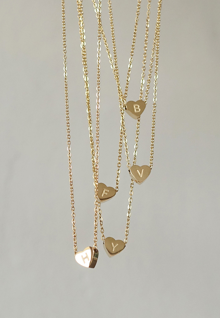 Chloe Personalised Heart Initial Necklace - LL Loves