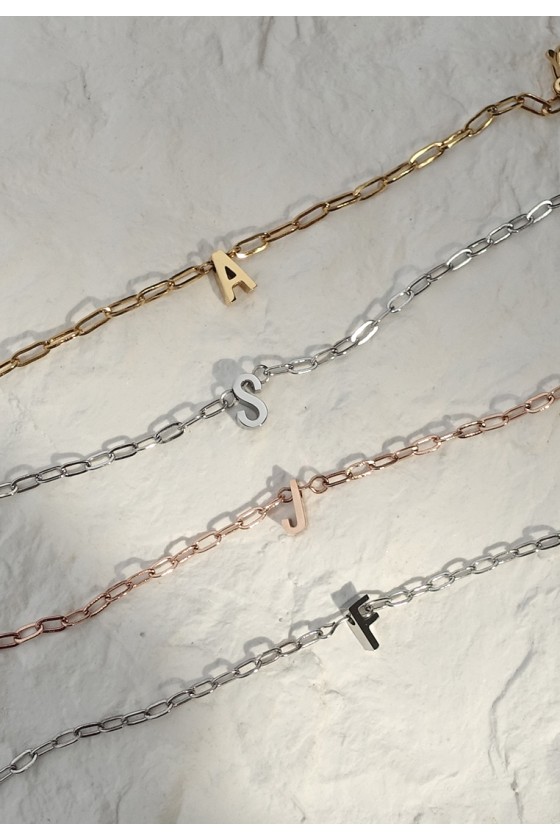 Arial Initial Bracelet