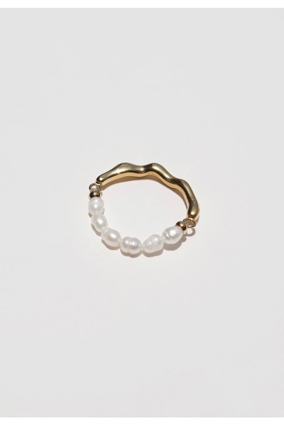 Half Eternity Pearl Ring