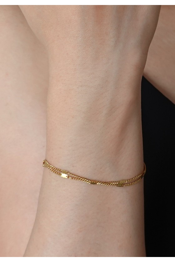 Gold Pressed Chain Bracelet