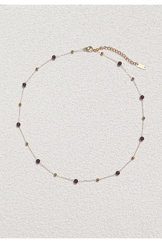 Red Garnet Station Necklace