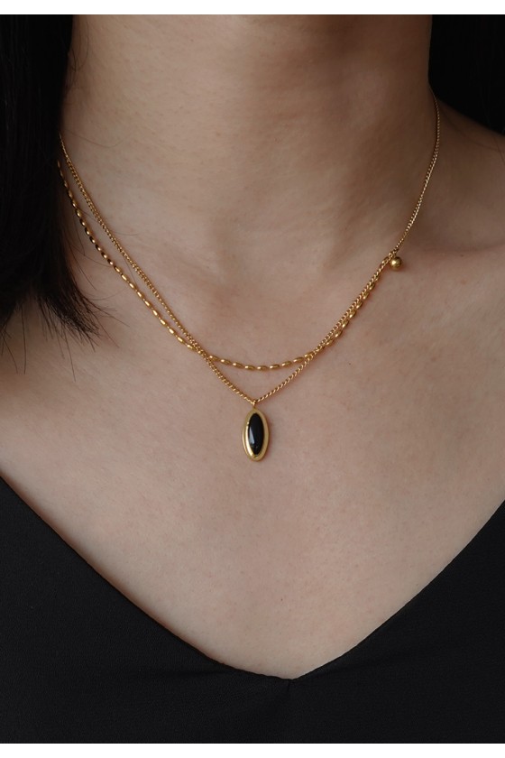 Black Onyx Layered Necklace