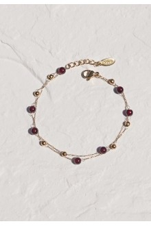Red Garnet Layered Bracelet