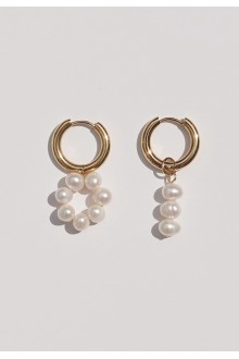 Mismatched Pearl Hoop Earrings