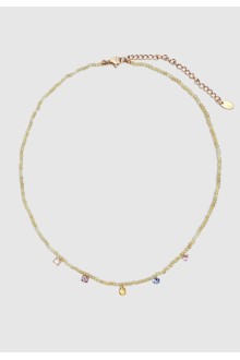 Iwn Beads & Zircon Necklace