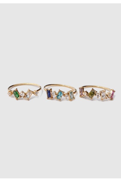  Cluster Baguette Ring