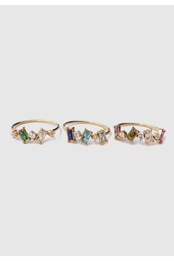  Cluster Baguette Ring