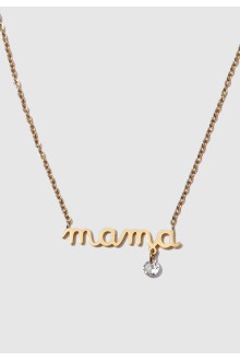 Script Mama Crystal Necklace