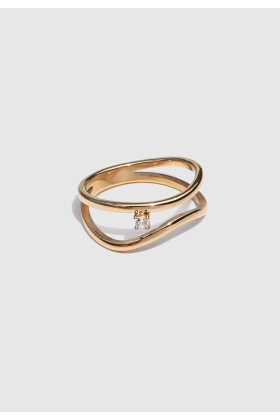 Lune Wavy Layered Ring