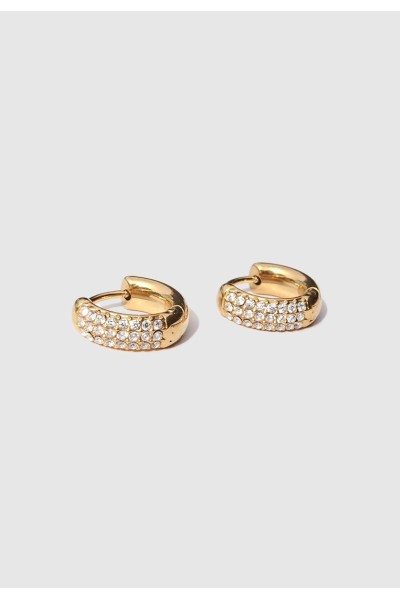 Pavé Huggie Hoop Earrings