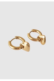 Puffed Heart Hoop Earrings