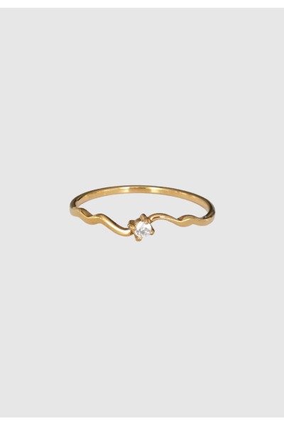 Wave Solitaire Ring