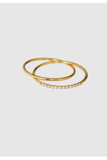 Linked Duo Sparkle Ring