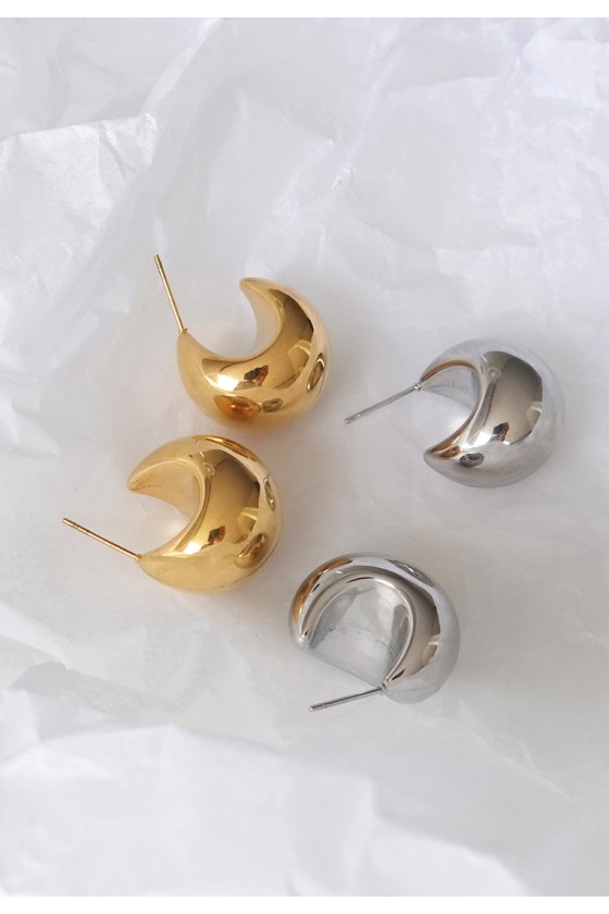 Luna Dome Crescent Earrings
