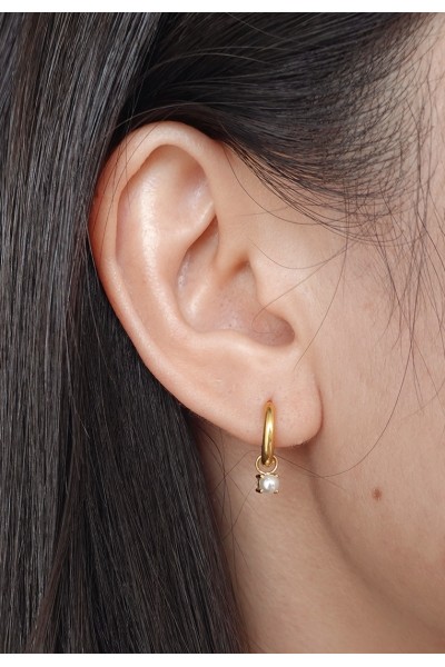 Pearl Charm Hoops