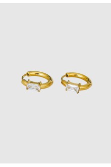 Sleek Sparkle Baguette Hoop Earrings
