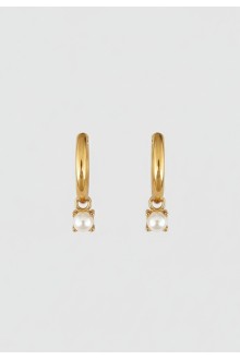 Pearl Charm Hoops