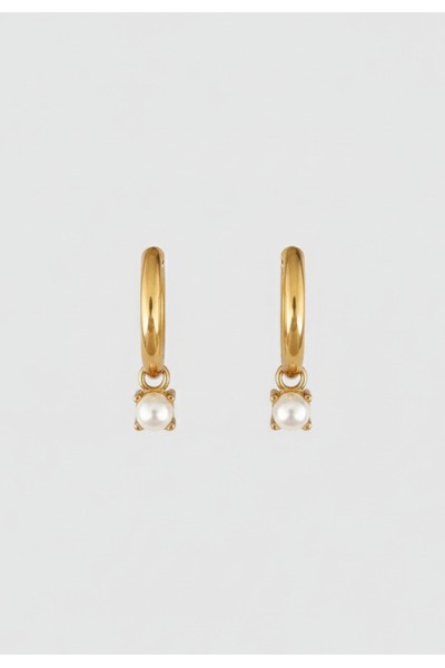 Pearl Charm Hoops