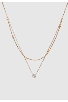 Stardust Solitaire Layered Necklace