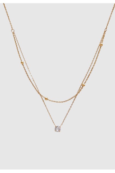 Stardust Solitaire Layered Necklace