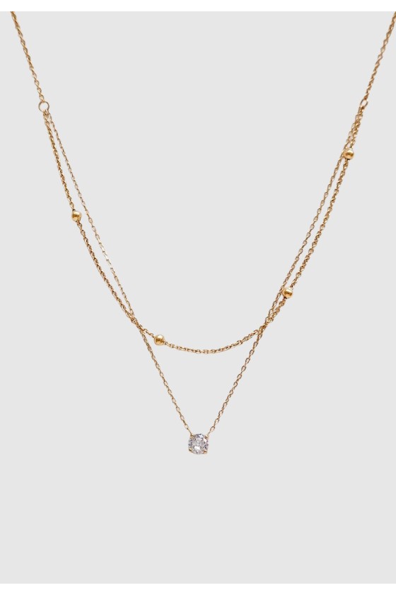 Stardust Solitaire Layered Necklace