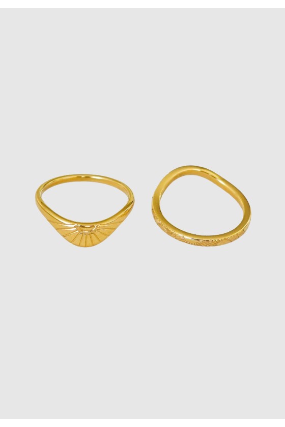 Set of 2 Sunrise Ring Set