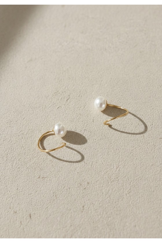 Pearl Whisper Spiral Earrings
