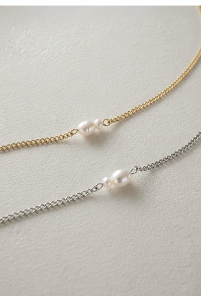 The Duet Pearl Chain Bracelet