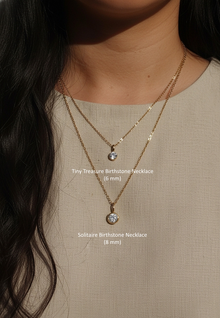 Solitaire Birthstone Necklace Solitaire Birthstone Necklace