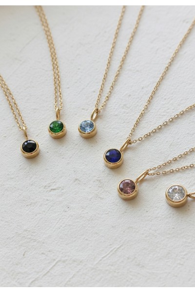 Solitaire Birthstone Necklace