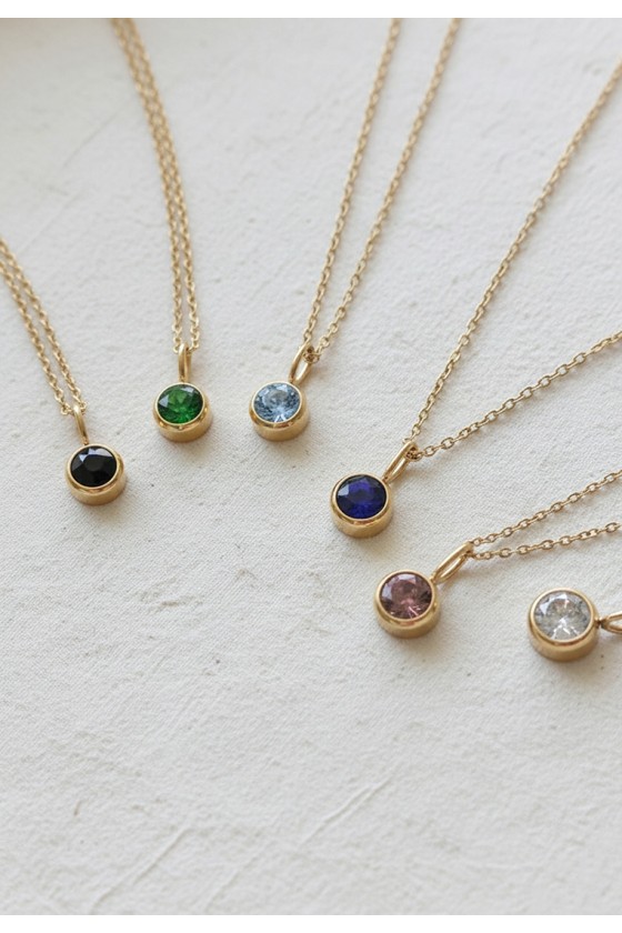 Solitaire Birthstone Necklace
