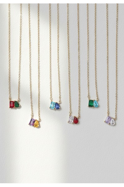 Toi et Moi Birthstone Necklace