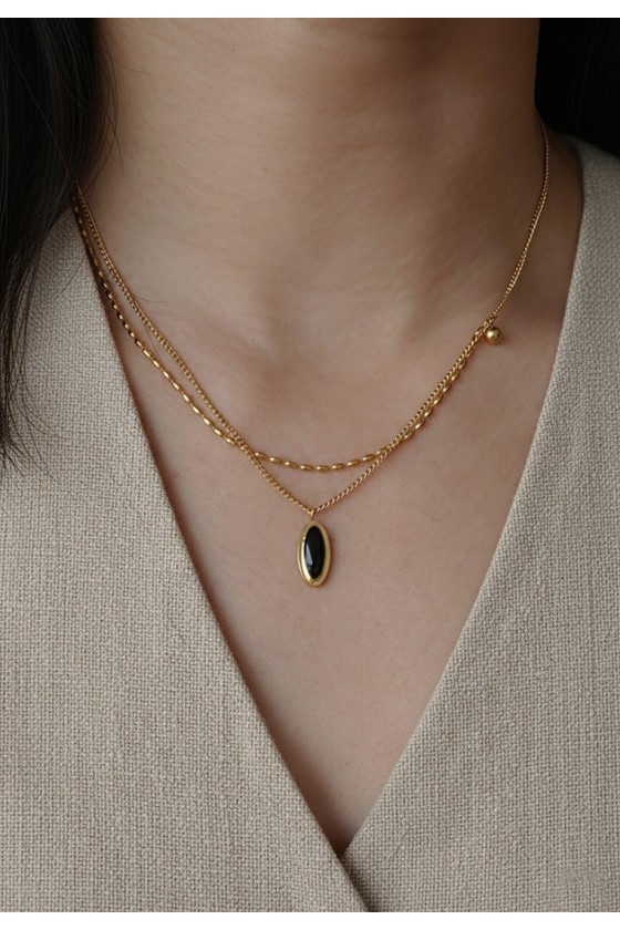 Black Onyx Layered Necklace