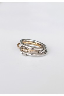 3 x Eclipse Pavé Interlocking Ring 