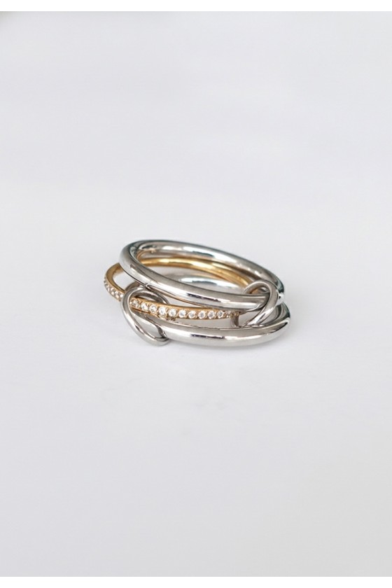 3 x Eclipse Pavé Interlocking Ring 