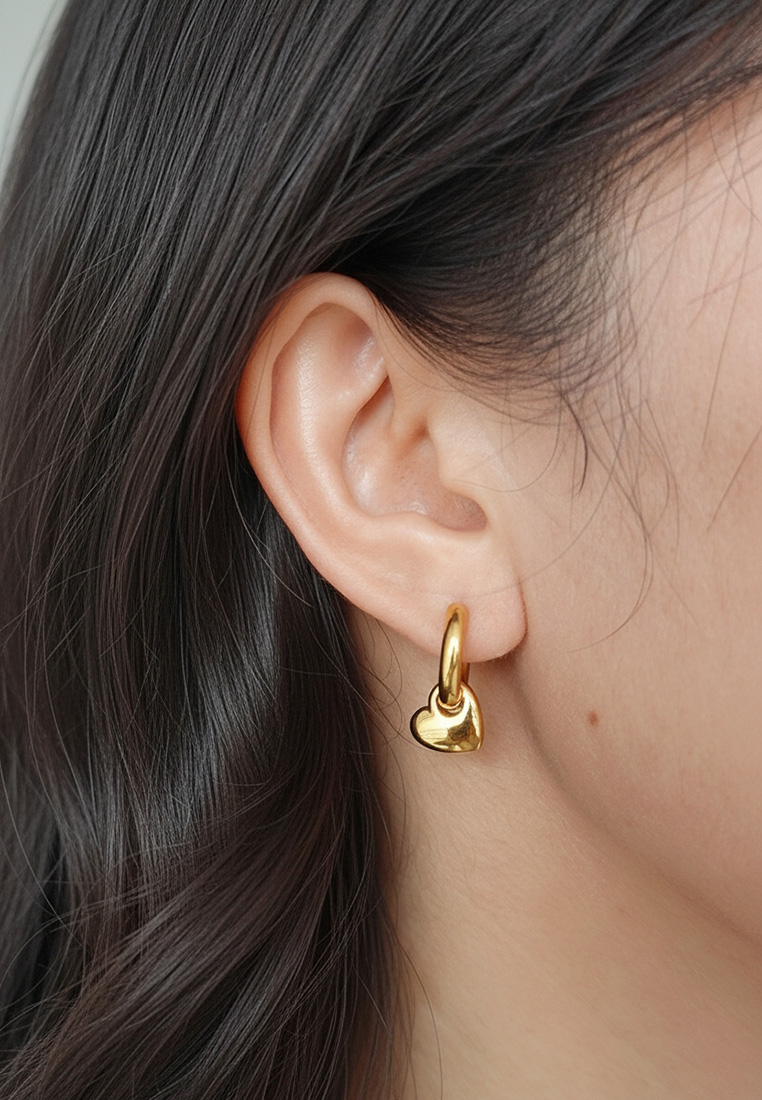 Puffed Heart Hoop Earrings Puffed Heart Hoop Earrings