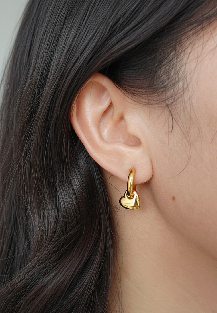 Puffed Heart Hoop Earrings Puffed Heart Hoop Earrings